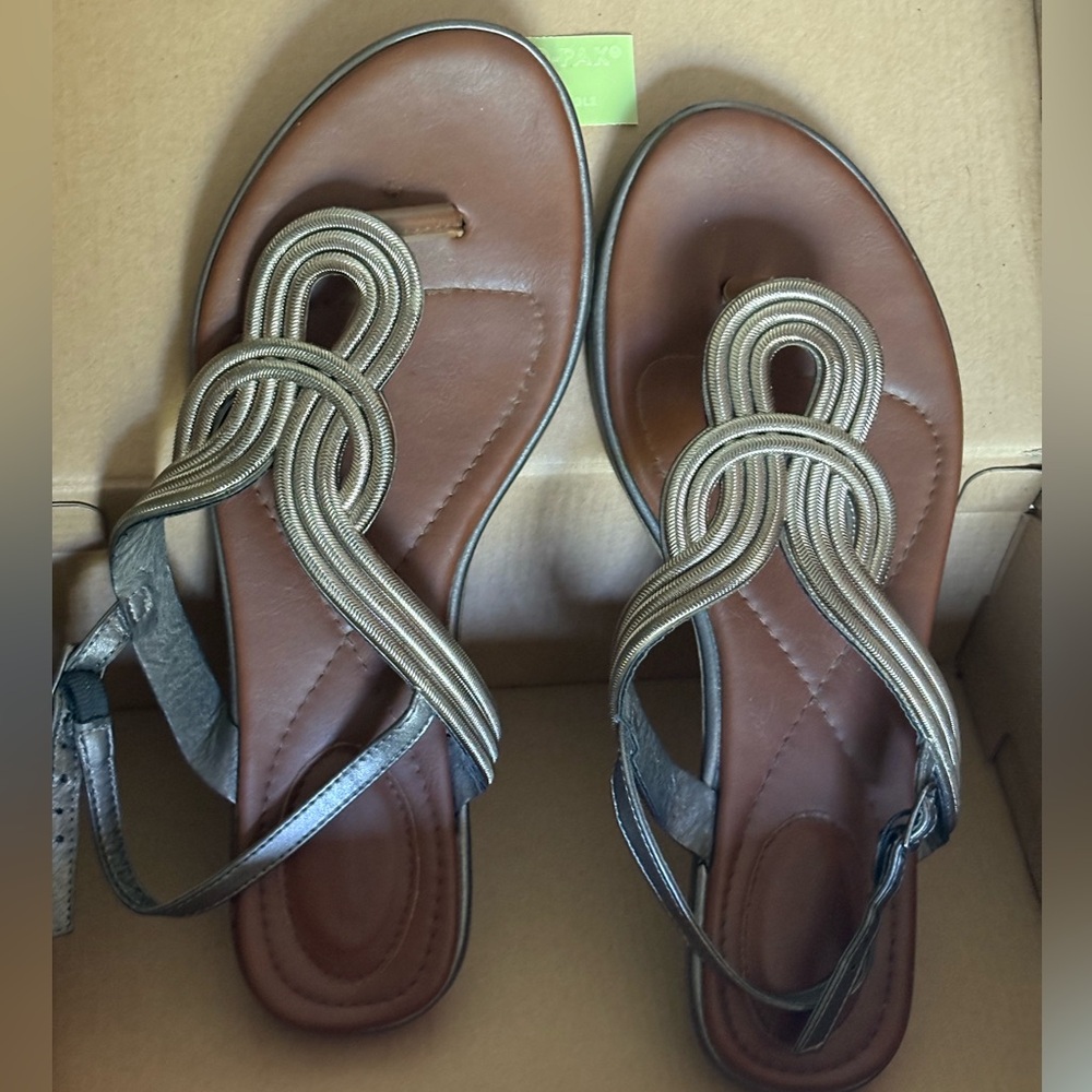 Cloudwalkers Silver And Brown Infinity Sandals - image 1